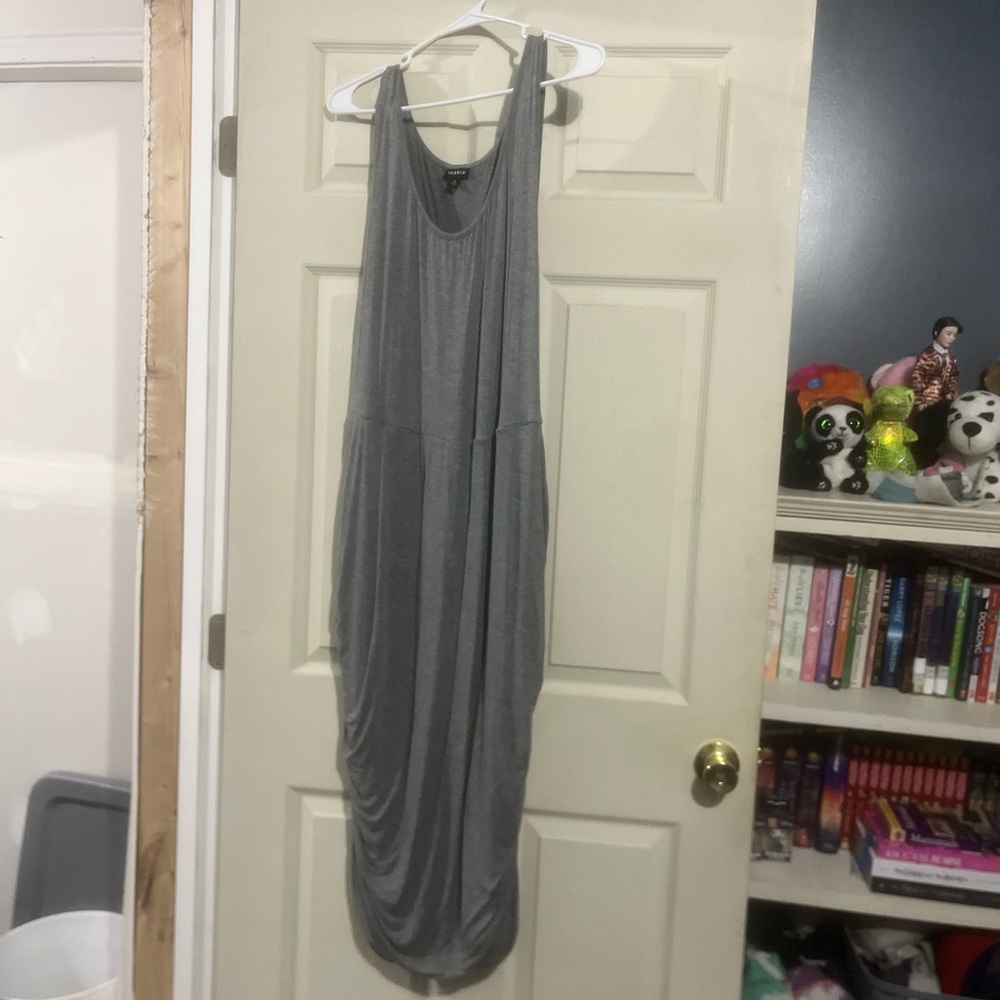 Gray Sleeveless Maxi Dress